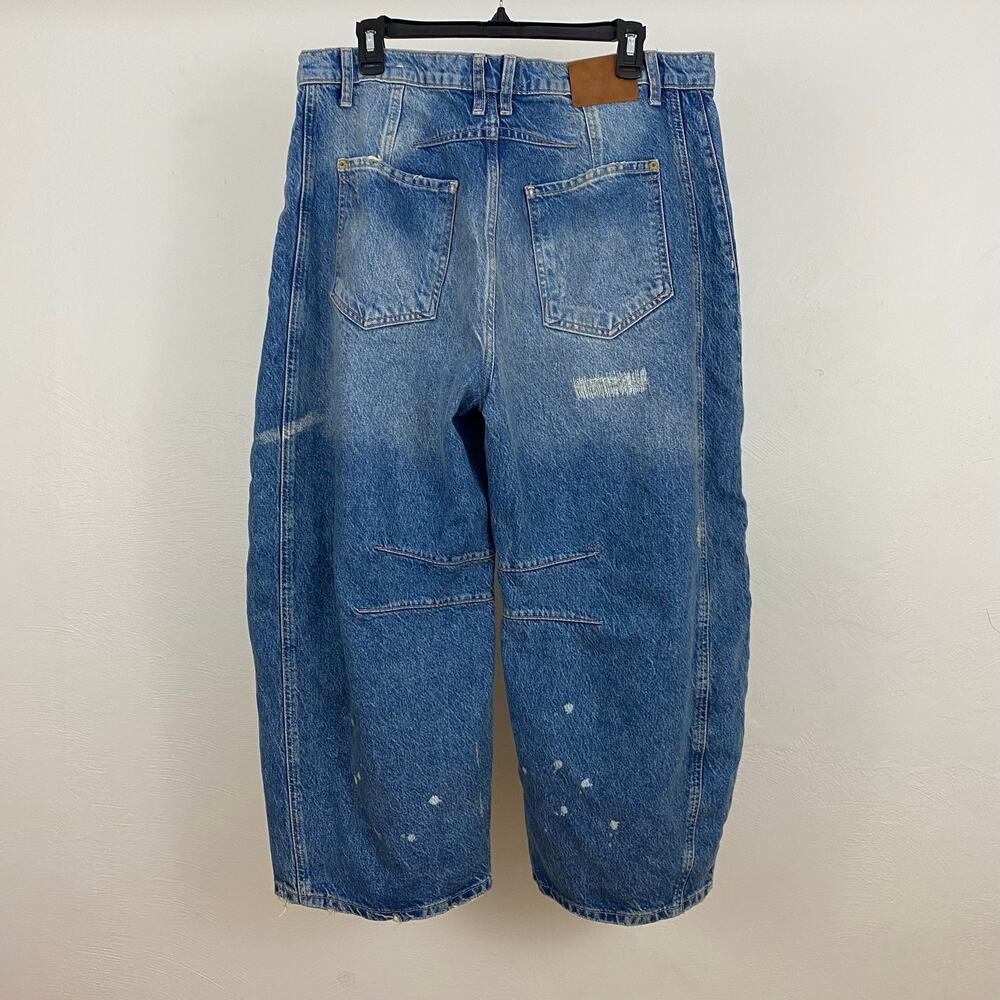 We The Free People Good Luck Mid-Rise Barrel Jeans - 100 Years - Size 32 - Picture 4 of 9